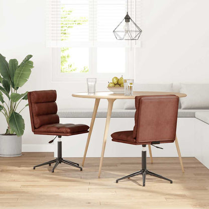 Esszimmerstühle 2 Stk. Glänzend Braun Kunstleder