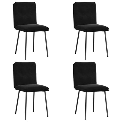 Spisestuestole 4 stk. Sort fløjl