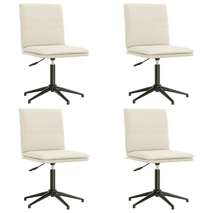 Esszimmerstühle 4 Stk. Creme Samt