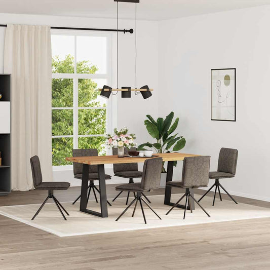 Spisestuestole 6 stk Mørkegrå ruskindslook