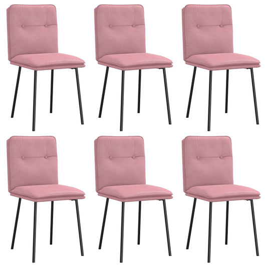 Spisestuestole 6 stk. Pink Velvet