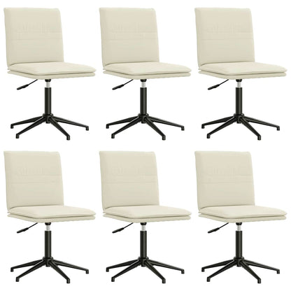 Esszimmerstühle 6 Stk. Creme Samt