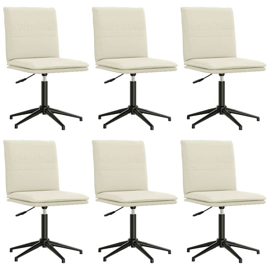 Esszimmerstühle 6 Stk. Creme Samt