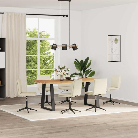 Esszimmerstühle 6 Stk. Creme Samt