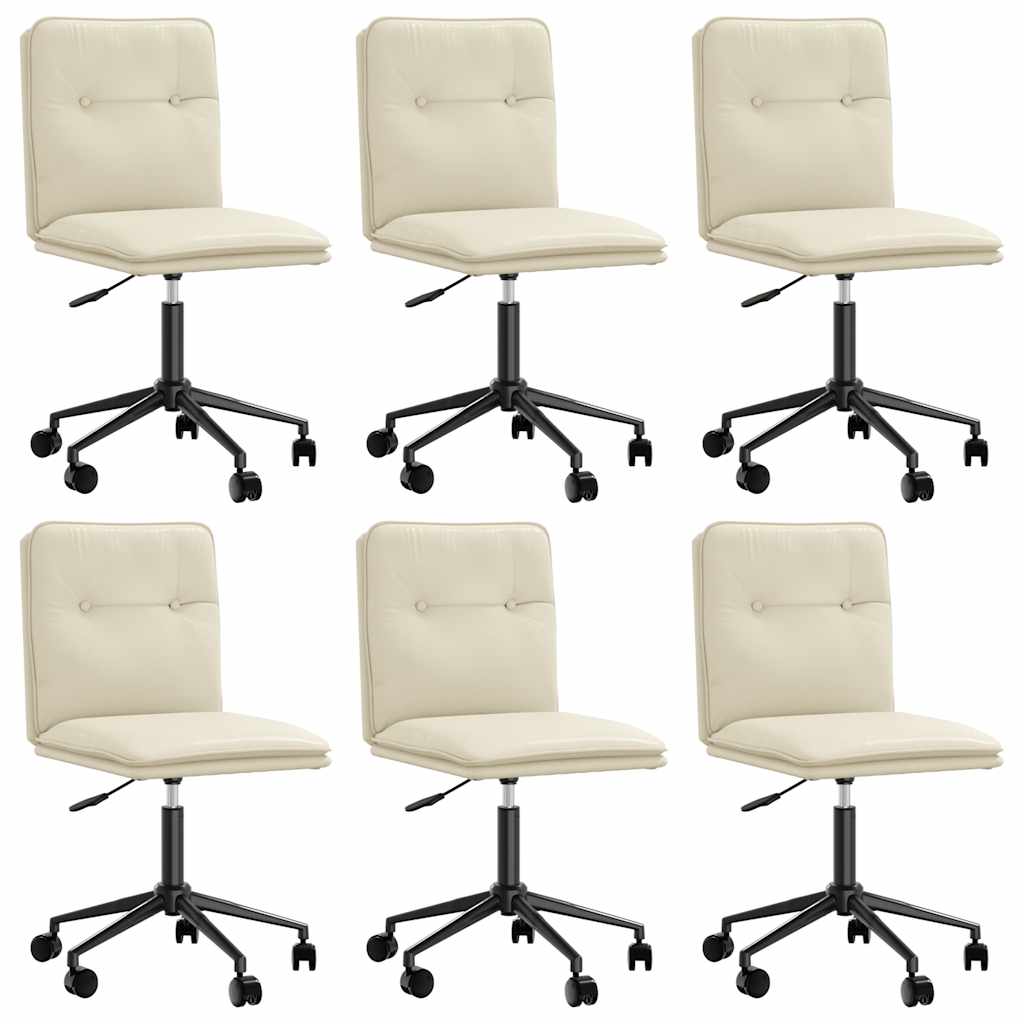 Spisestuestole 6 stk. Creme imiteret læder
