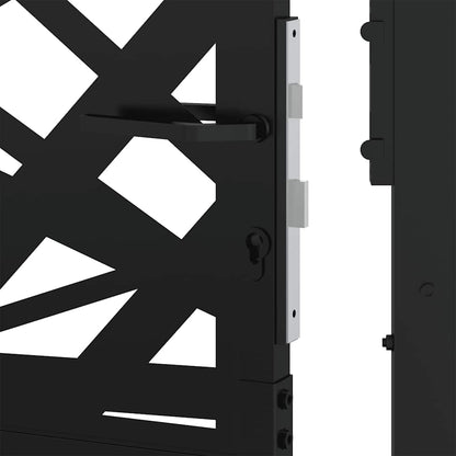 Gartentor Schwarz 105x106 cm Stahl Lichtdesign
