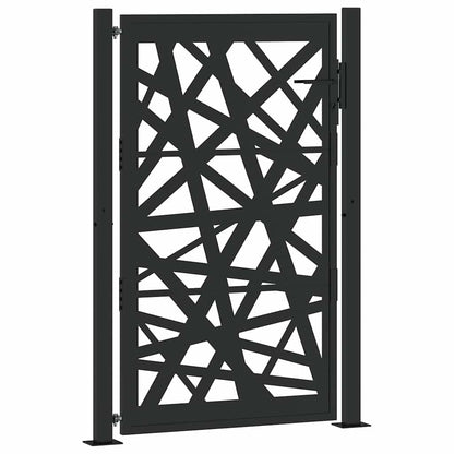 Gartentor Schwarz 105x155 cm Stahl Leichtes Design