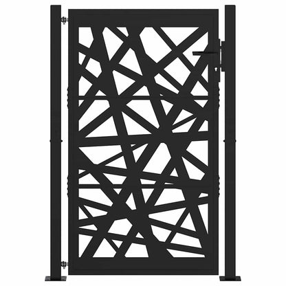Gartentor Schwarz 105x155 cm Stahl Leichtes Design