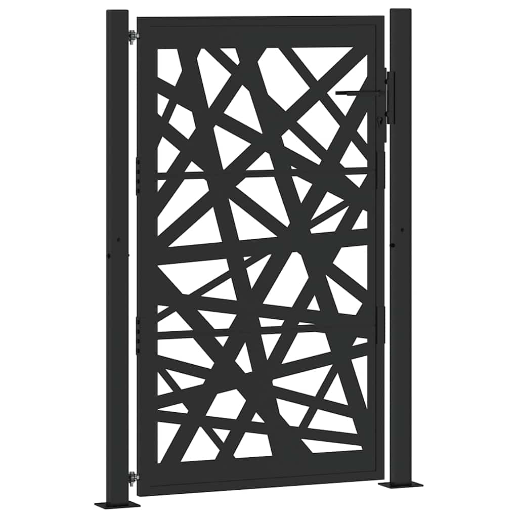 Gartentor Schwarz 105x155 cm Stahl Leichtes Design