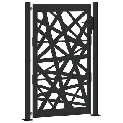 Gartentor Schwarz 105x155 cm Stahl Leichtes Design
