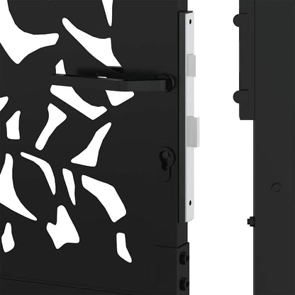 Gartentor Schwarz 105 x 106 cm Stahlblatt-Design