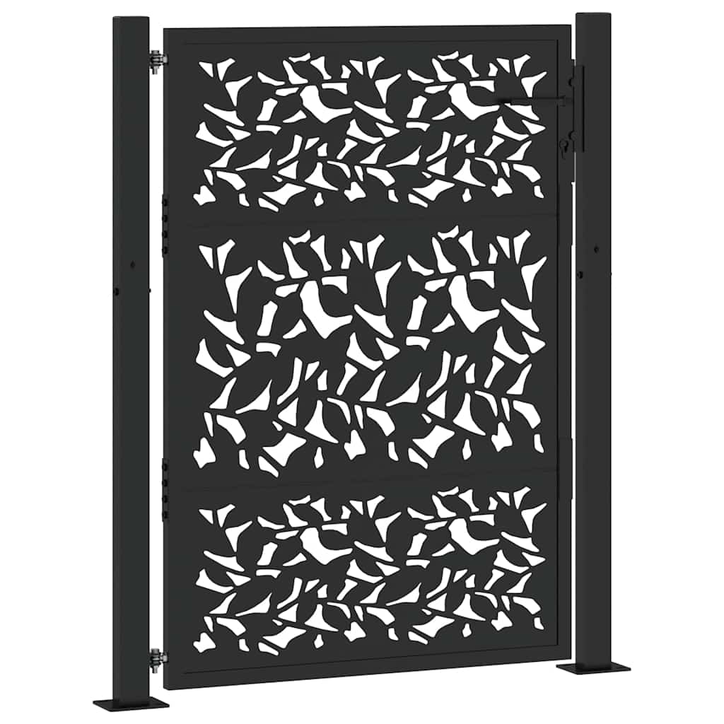 Gartentor Schwarz 105 x 130 cm Stahlblatt-Design