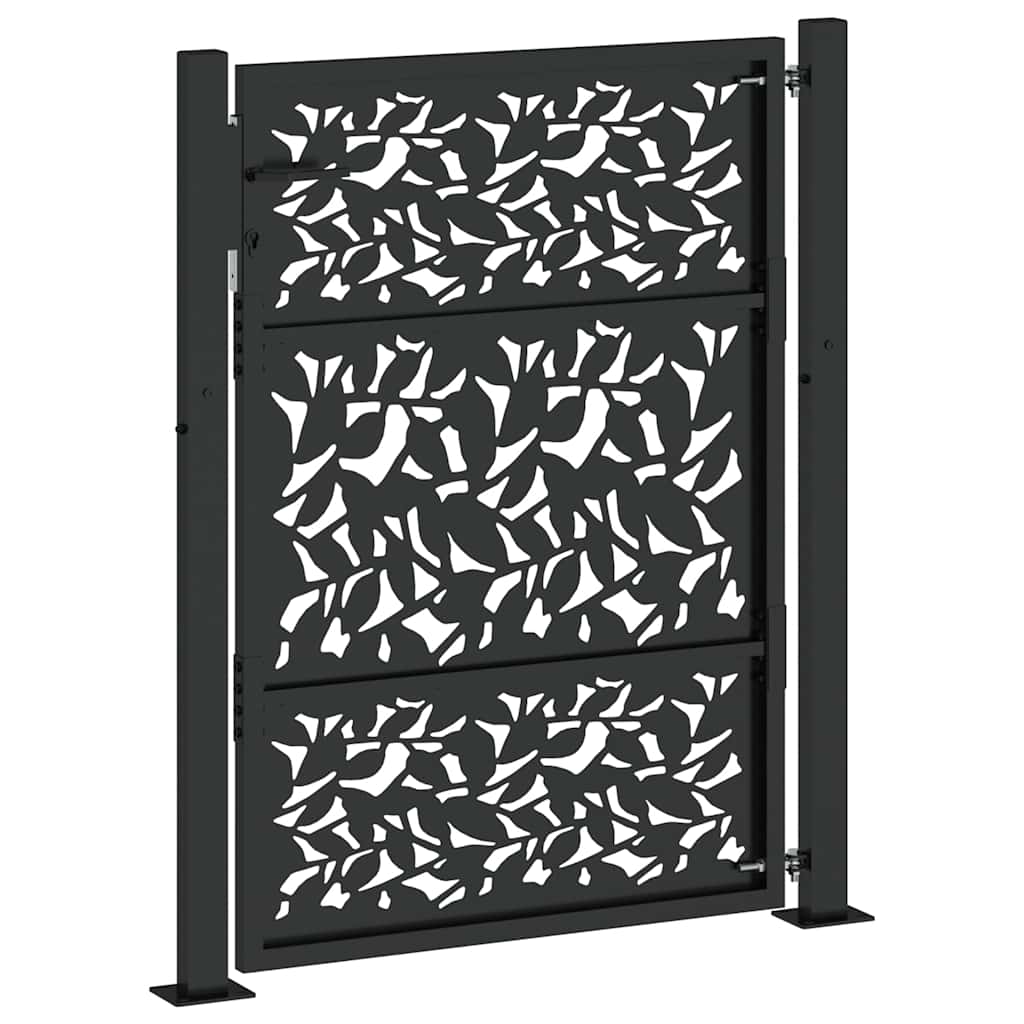 Gartentor Schwarz 105 x 130 cm Stahlblatt-Design