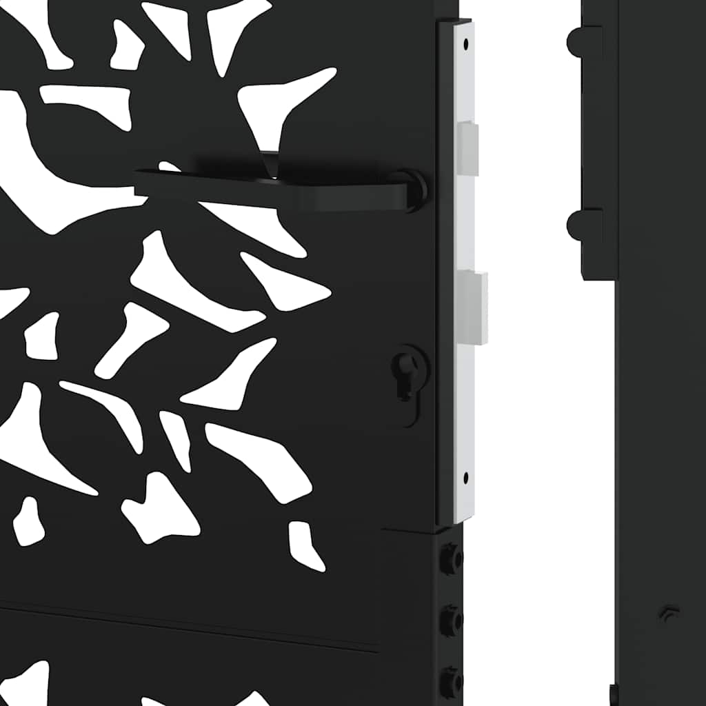 Gartentor Schwarz 105 x 130 cm Stahlblatt-Design