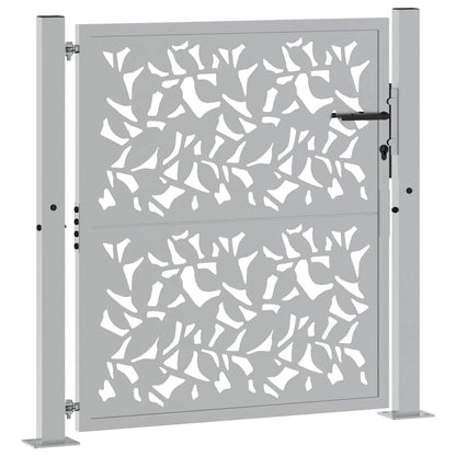 Gartentor 105 x 105 cm Wetterfester Stahl Blattdesign