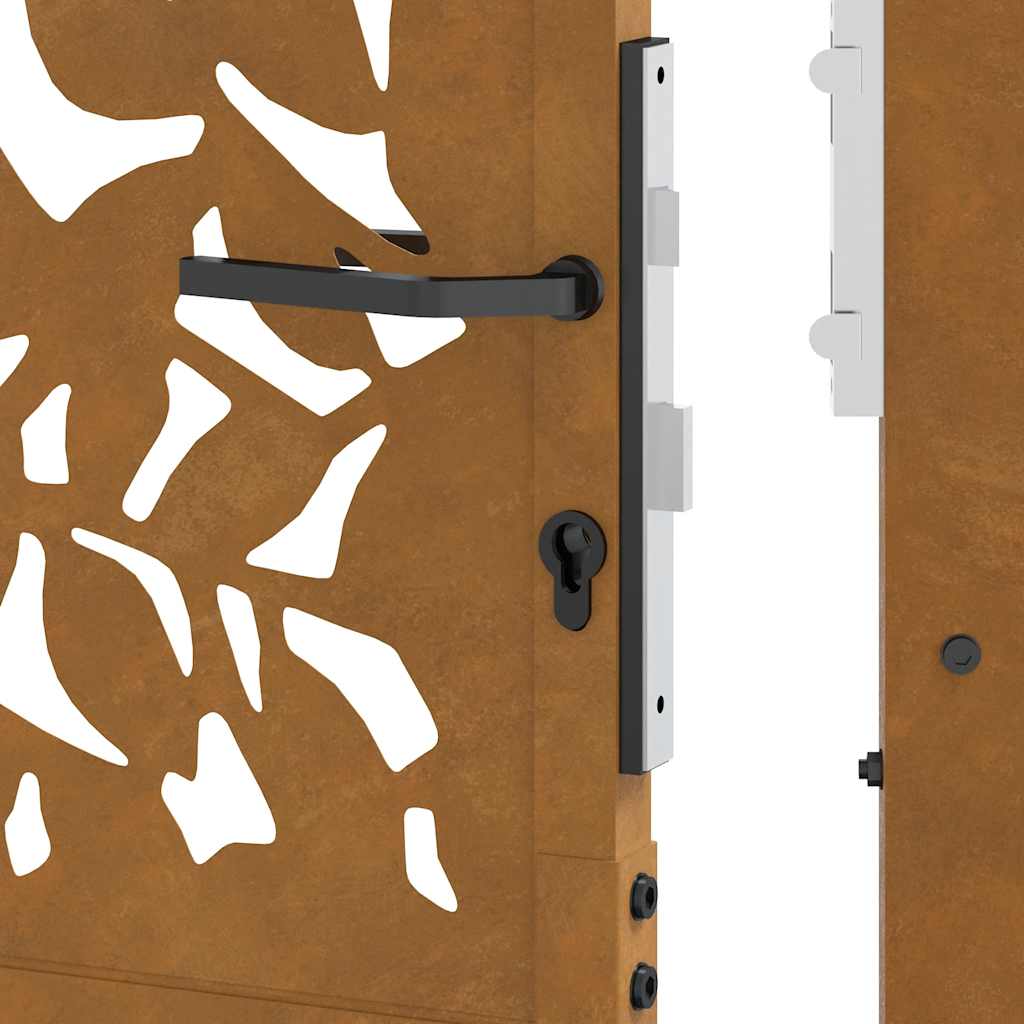 Gartentor 105 x 105 cm Wetterfester Stahl Blattdesign