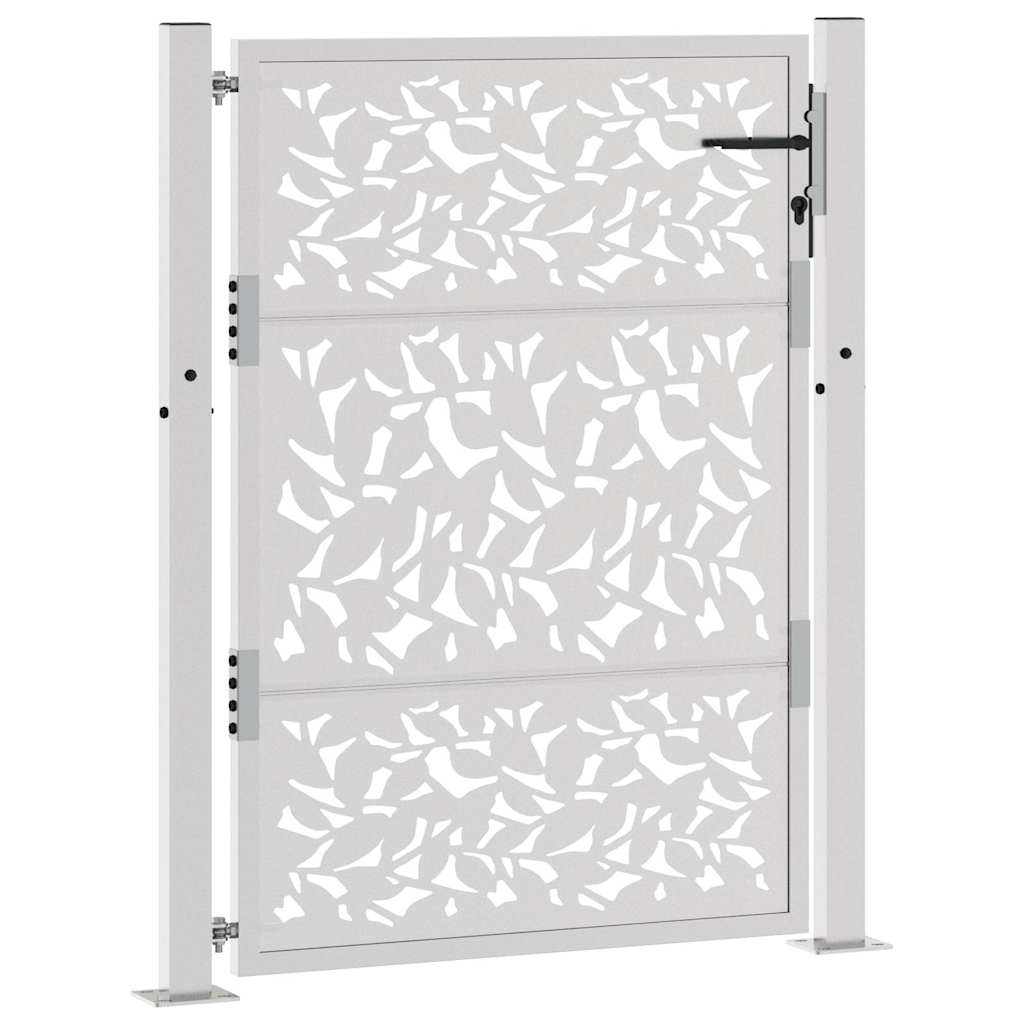 Gartentor 105x130 cm Wetterfester Stahl Blatt-Design