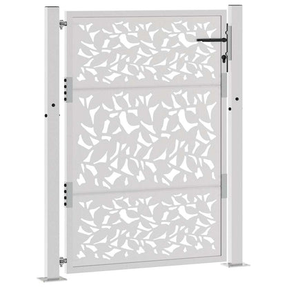 Gartentor 105x130 cm Wetterfester Stahl Blatt-Design