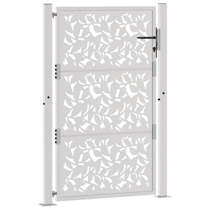 Gartentor 105x155 cm Wetterfester Stahl Blatt-Design