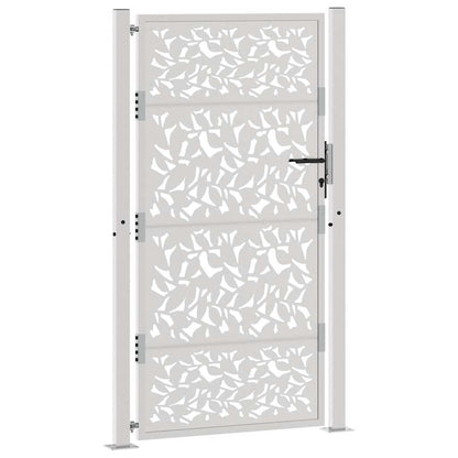 Gartentor 105x180 cm Wetterfester Stahl Blatt-Design