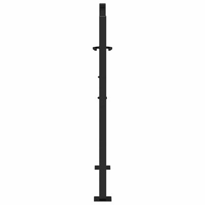 Gartentor Schwarz 105x106 cm Stahl Wellen-Design