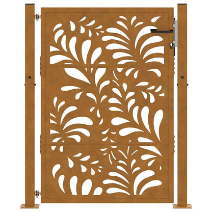 Gartentor 105x130 cm Wetterfester Stahl Wellen-Design