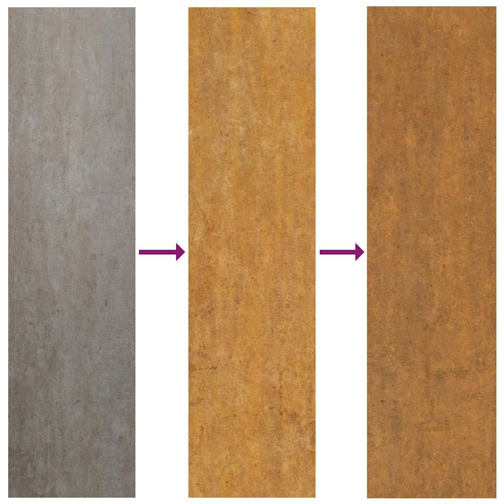 Gartentor 105x130 cm Wetterfester Stahl Wellen-Design