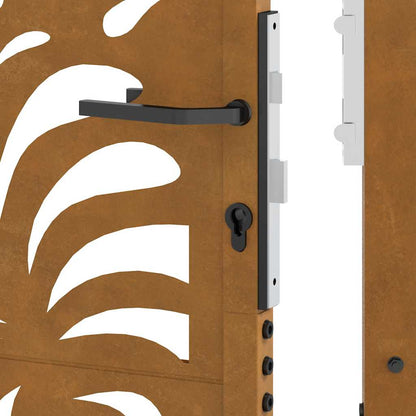 Gartentor 105x130 cm Wetterfester Stahl Wellen-Design