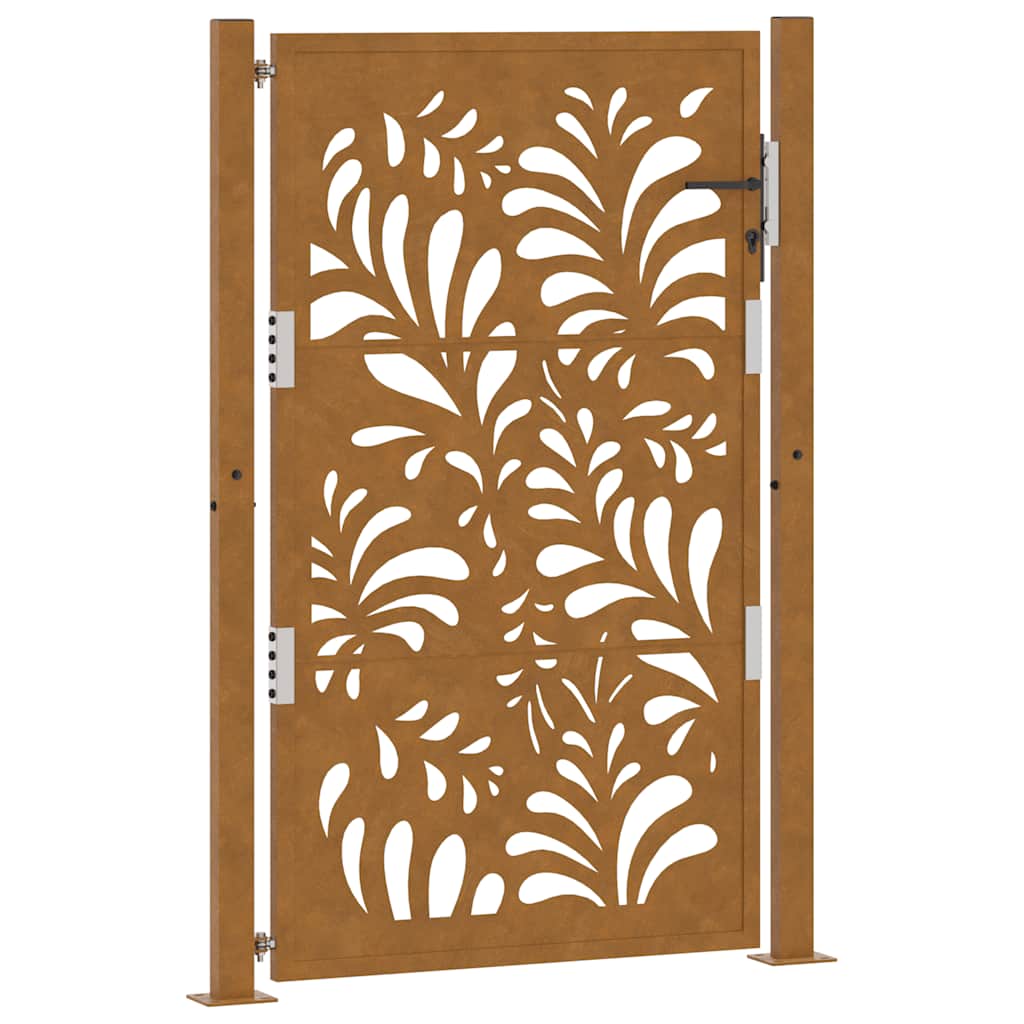 Gartentor 105x155 cm Wetterfester Stahl Wellen-Design
