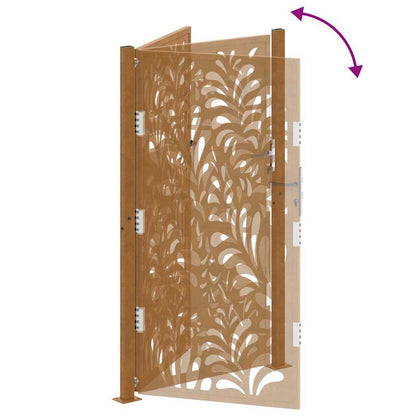Gartentor 105x180 cm Wetterfester Stahl Wellen-Design