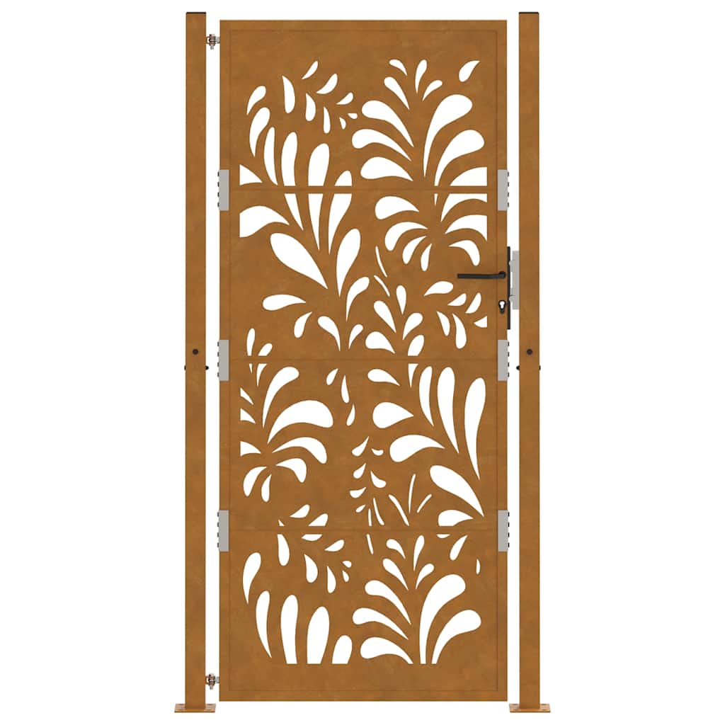 Gartentor 105x205 cm Wetterfester Stahl Wellen-Design