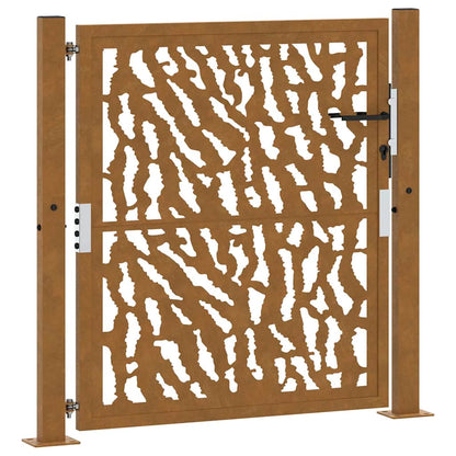 Gartentor 105 x 105 cm Verwitterungsstahl Trace-Design
