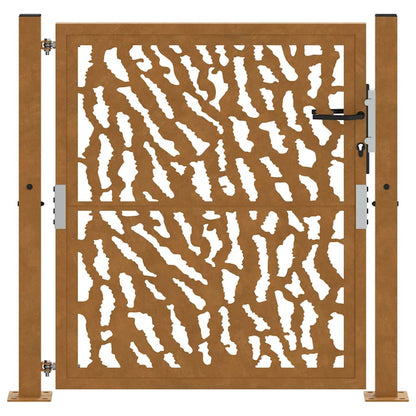 Gartentor 105 x 105 cm Verwitterungsstahl Trace-Design