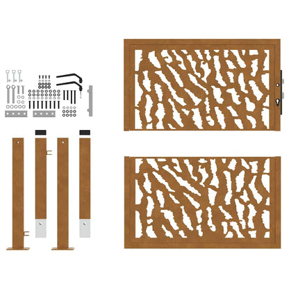 Gartentor 105 x 105 cm Verwitterungsstahl Trace-Design