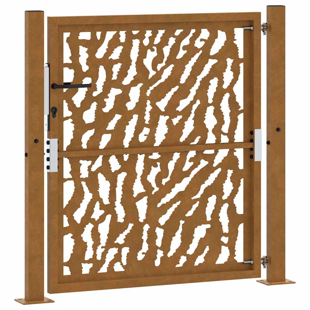 Gartentor 105 x 105 cm Verwitterungsstahl Trace-Design