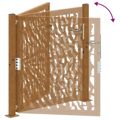 Gartentor 105 x 105 cm Verwitterungsstahl Trace-Design