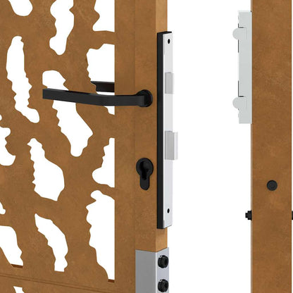Gartentor 105 x 105 cm Verwitterungsstahl Trace-Design