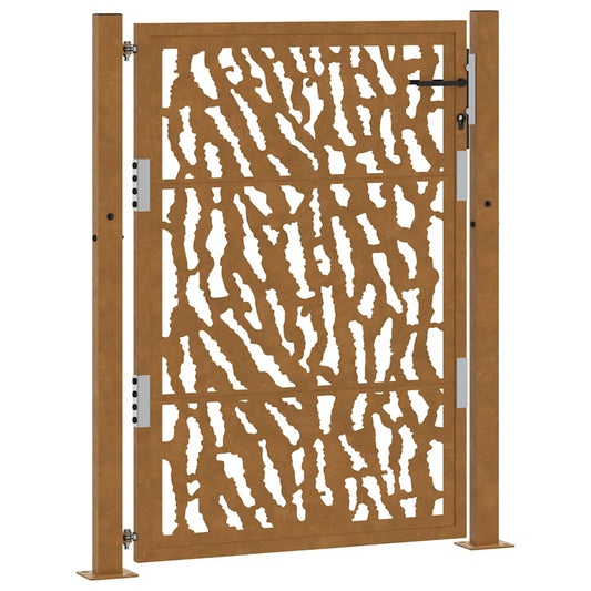 Gartentor 105x130 cm Wetterfester Stahl Spurendesign
