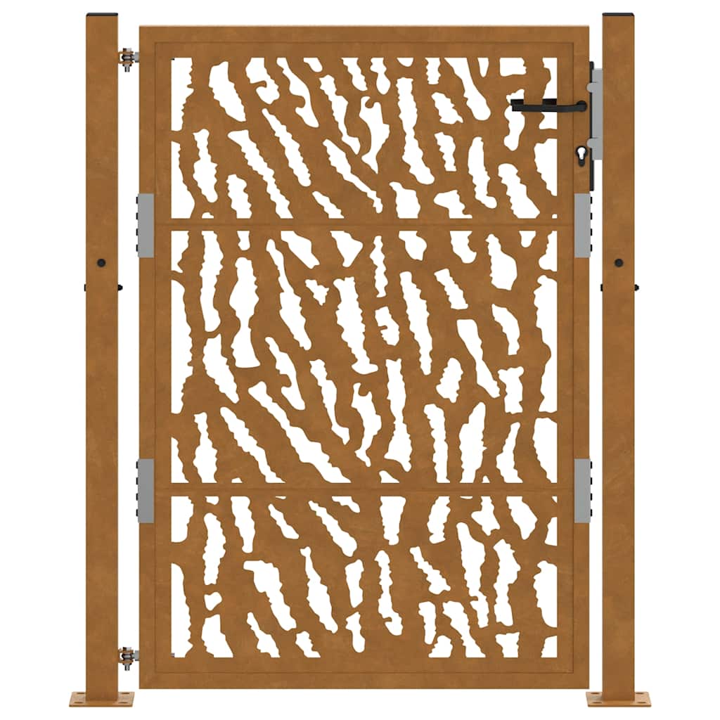 Gartentor 105x130 cm Wetterfester Stahl Spurendesign
