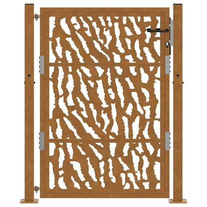 Gartentor 105x130 cm Wetterfester Stahl Spurendesign