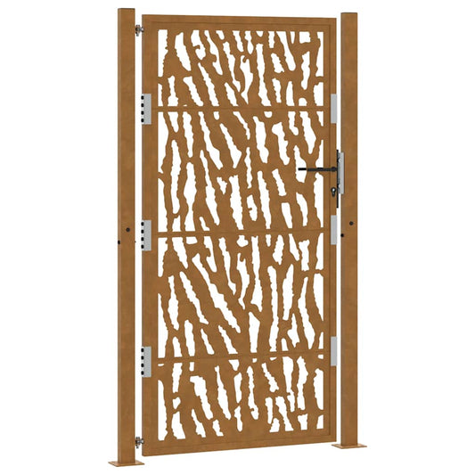 Gartentor 105x180 cm Wetterfester Stahl Spurendesign