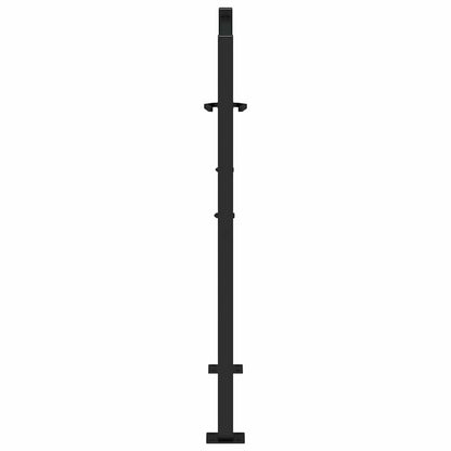Gartentor Schwarz 105x106 cm Stahl Flammen-Design
