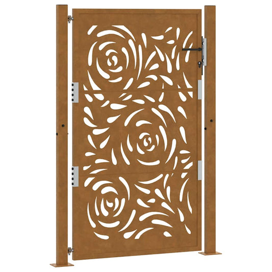 Gartentor 105x155 cm Wetterfester Stahl Flammen-Design