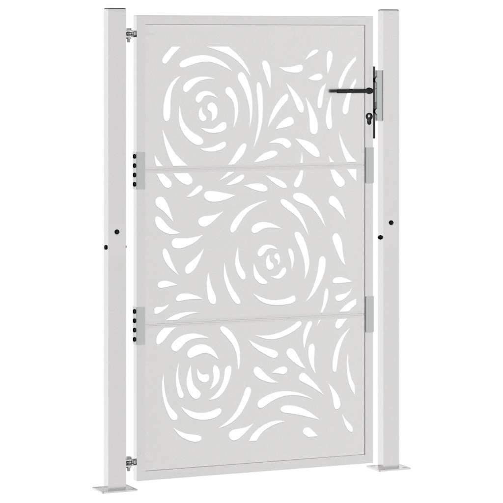 Gartentor 105x155 cm Wetterfester Stahl Flammen-Design
