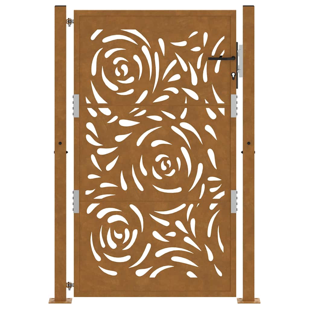 Gartentor 105x155 cm Wetterfester Stahl Flammen-Design