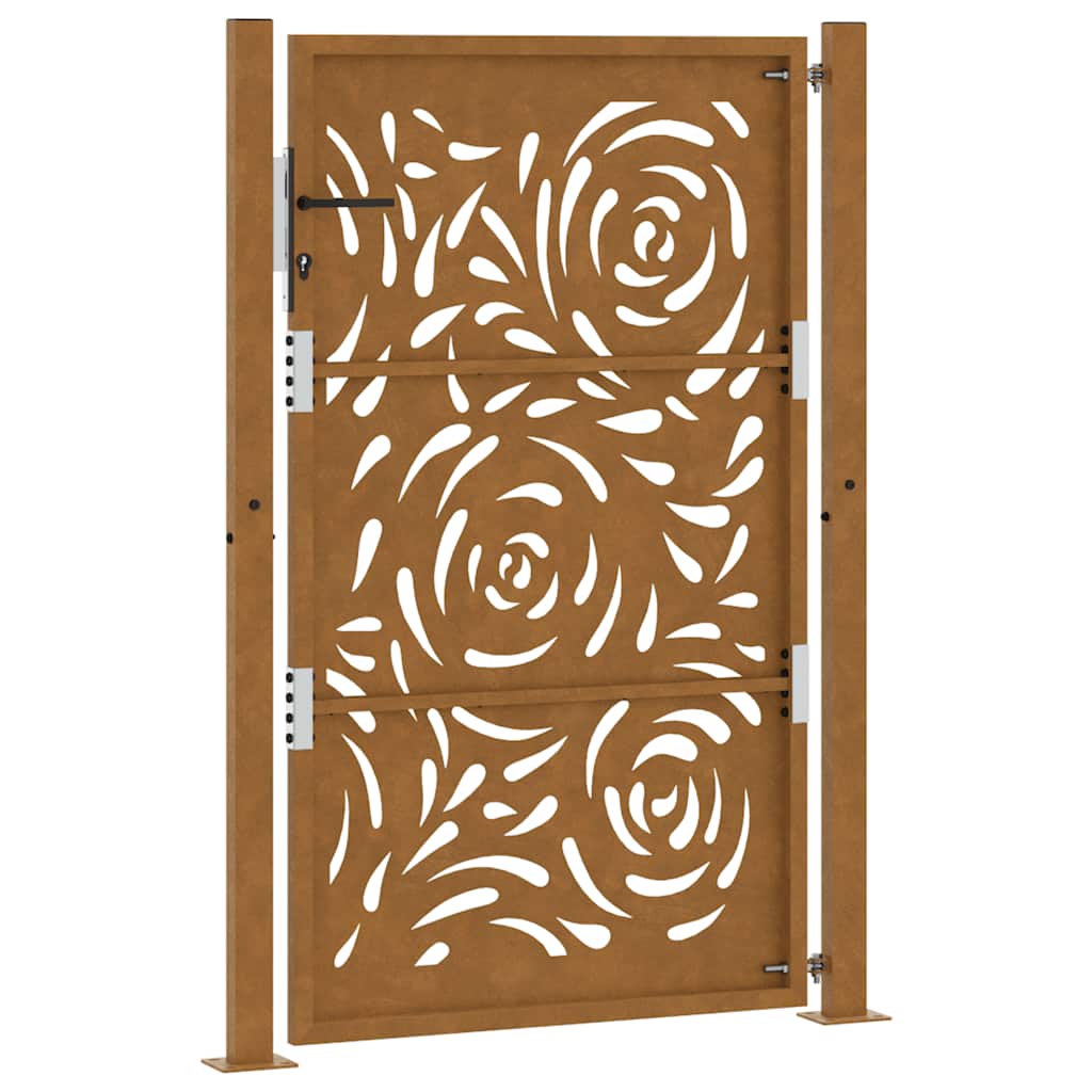 Gartentor 105x155 cm Wetterfester Stahl Flammen-Design