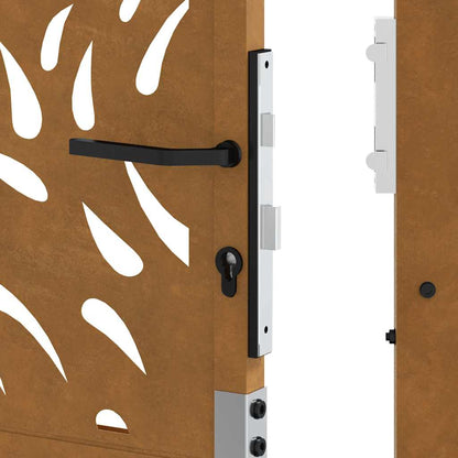 Gartentor 105x155 cm Wetterfester Stahl Flammen-Design