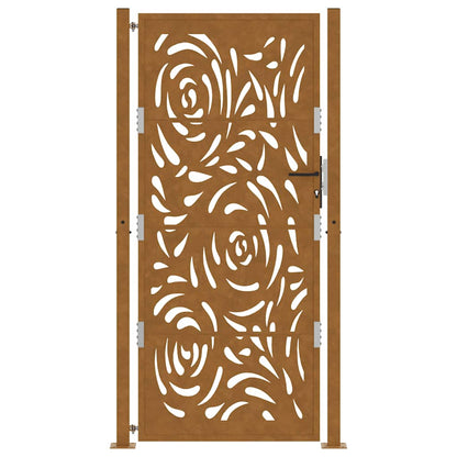 Gartentor 105x205 cm Wetterfester Stahl Flammen-Design