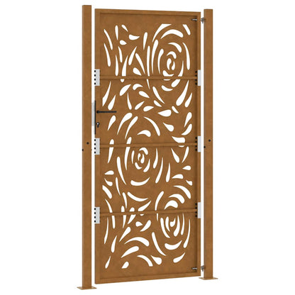 Gartentor 105x205 cm Wetterfester Stahl Flammen-Design