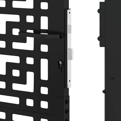 Gartentor Schwarz 105x106 cm Stahl Kreuz-Design